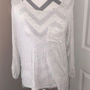 Cream and mint pocket shirt